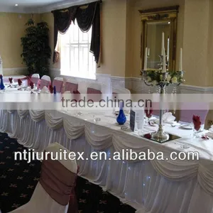 3m ,4m , 5m , 6m ,7.5m Length X75cm Height Shiny Beautiful Ice Silk With Swag Table Skirt thumbnail-4