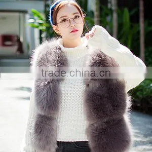 Winter Warm New Design Faux Fox Fur Waist Coat thumbnail-3
