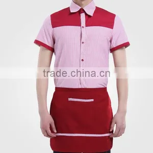 Restaurant Hotel Unisex Waiter Waitress Uniform Breathable Fabric Coffee Staff Work Uniform thumbnail-3