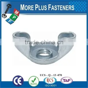 Made in Taiwan Brass Plated Coarse Thread Zinc Plating Steel Stamped Wing Nut thumbnail-4