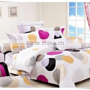 Fashion Circle Pattern Print Coral Fleece Bedding Set 4PCS thumbnail-1