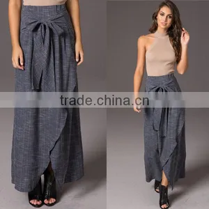 Charlotte Wrap Maxi Skirt In Navy thumbnail-1