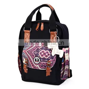 Boho Printed Mother Shoulder Red Color Diaper Bag thumbnail-1