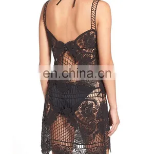 C90 Crochet Lace Cover-Up Beach Dress Sexy thumbnail-3