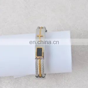 Cross Magnet With Gold And Silver Plating Bracelate thumbnail-3