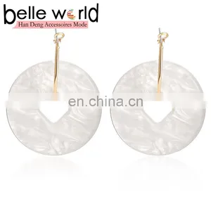 High Quality New Design Acetie Acid Jewelry Women's Acrylic Acetate Drop Circle Earrings thumbnail-5