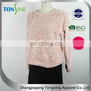 Women's Long Sleeve Pink Maomao Pullovers thumbnail-3