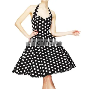 Summer Rockabilly Polka Dot Dress Pinup Polka Dot Wiggle Pencil Dress thumbnail-1