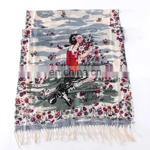 New Women 100% Pashmina Cashmere Scarves Wool Shawl Wrap Long Scarf Stole thumbnail-3