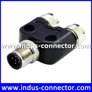 2018 Manufacturer Provide M12 d Code 4 Pin Male and Female t Branch Cable Connector thumbnail-1