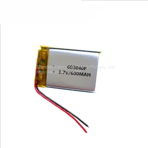 Hot Sale 3.7 V 600Mah 603040 3.7V Rechargeable Lithium Polymer Battery thumbnail-1