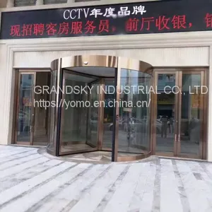 Two-wing Automatic Revolving Door, Tempered Glass Hotel Revolving Door thumbnail-3