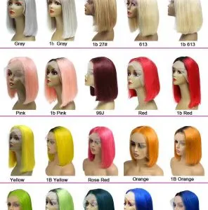 KHH 13x4 Lace Front Wigs Virgin Hair Short Bob Wig Yellow Colour Raw Indian Hair Pre Plucked With Baby Hair thumbnail-1