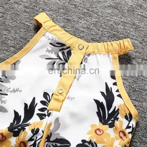 Factory Baby Clothes Summer 100%Cotton Short Sleeves With Prints Newborn Infant Baby Bodysuits Rompers thumbnail-4