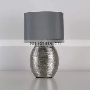 America Wholesale Hotel Home Decor Custom Made Ceramic Base Unique Fancy Cheap Silver Table Lamps for Gift thumbnail-4