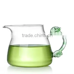 Glass Teaset,Green Handle Pitcher 350ml,Serving Cup thumbnail-1