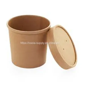 Souper Food Container Lid 8oz Kraft- Brown Microwavable Souper Cups Lid- Hot Food Cup With Vented Lid thumbnail-2