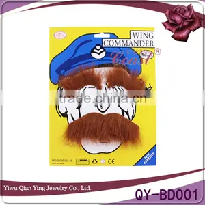 Party Fake Brown Plush Eyebow Mustache Beard thumbnail-1