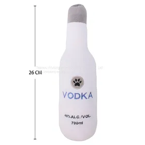 Wholesale Custom Eco Friendly Iq Training Plush Stuffed Whisky Bottle Shaped Squeaky Interactive Pet Toys Dog Chew Toys thumbnail-2