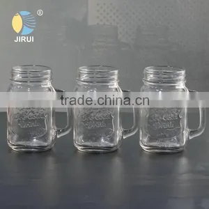 16oz Glass Mason Jar Mug With Straw and Handle and Daisy Cut Cap thumbnail-5