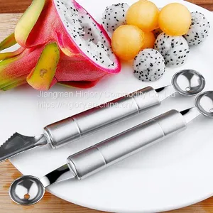 Stainless Steel Watermelon Slicer Fruit Knife Cutter and Ice Cream Digging Ballers Double Size Spoon thumbnail-5
