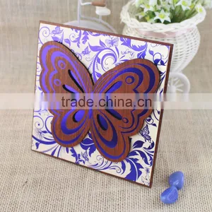 2016 New Fashion Design Customized Blue Invitation Wedding Cards thumbnail-2