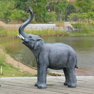 Elephant Large Sculpture Life Size Fiberglass Elephant Fiberglass Life Size Animal Statues thumbnail-3