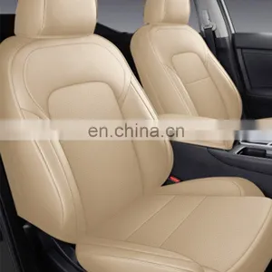 2022 New Factory Price High Quality Beige Memory Foam True Genuine Leather Full Coverage Car Front and Back Sit Seat Cover thumbnail-4