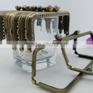 KINGSO 5PCS Retro Metal Frame Purse Coin Bag Kiss Clasp Lock DIY Craft 12.5*5.5 cm Assorted Lotus Bead thumbnail-3