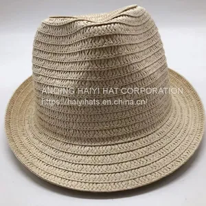Wholesale British Style Beach Summer Chapeau De Paill Straw Hats Nature Brim Jazz De Paja De Unisex Straw Hat thumbnail-5