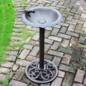 Cast Iron Standing Bird Bath Bird Feeder High Pole Bird Food Bath thumbnail-4