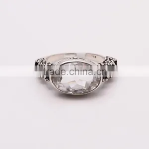WHITE TOPPAZ RING ,925 Sterling Silver Jewelry Wholesale,WHOLESALE SILVER JEWELRY,SILVER EXPORTER,SILVER JEWELRY FROM INDIA thumbnail-1