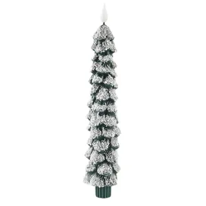 3D Wick Wax Christmas Tree Long Warm White Remote Flameless Led Taper Candles With Remote Control thumbnail-3