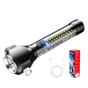 Wholesale 1500LM Multi-function Safety Hammer Flashlight 20W White Laser Rechargeable Car Emergency Torch With Power Bank Magnetic Tail thumbnail-1