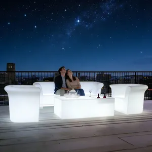 Wholesale Smart & Practical LED Illuminated Lounge Plastic Furniture Practical Glow LED Sofa Chairs for Living Hotels Parks thumbnail-3