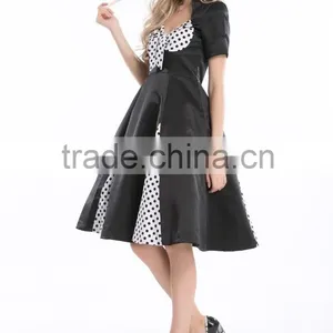 Bestdress Cheap Pin up Ladies Black Floral Vintage 50s Retro Party Prom Swing Tea Rockabilly Dress Boutique thumbnail-3