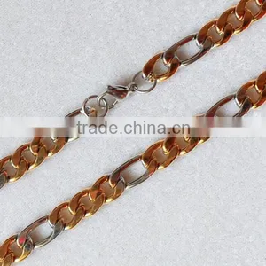 Wholesale Brassstainless Steel Two Tone Necklace, Women Female Fashion Gold Thin Chains Necklaces Jeweled thumbnail-1