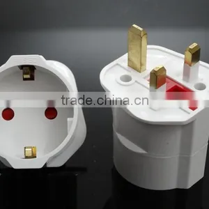 CE ROHS Approved Reliable PC UK Ireland HK Malaysia Singapore to Schuko Germany EU Plug Travel Adapter Converter thumbnail-5