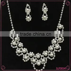 Double-Layer Imitation Pearl Beads Necklace Drop Handmade Jewelry Set thumbnail-1
