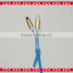Blue Color Zipper Standard Length USB Charger Cable Assembly thumbnail-3
