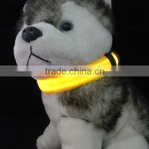 Pure Color Double Side Exposure Flat Optical Fibre Led Pet Dog Collar thumbnail-1