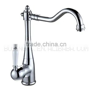 Curved Head Brass Material And Polished Treatment Single Handle Antique Faucet thumbnail-2