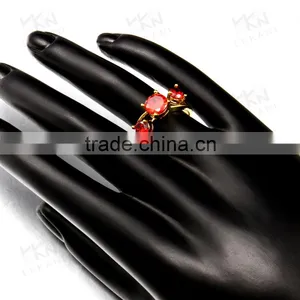 Beautiful Three Big Red Stone Ring for Women thumbnail-5