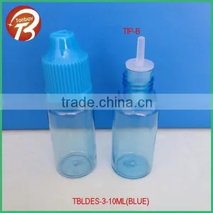 10ml Plastic Blue PET e Liquid Dropper Bottle With Childproof Pilfer Proof Cap TBLDES-3-10ml thumbnail-1