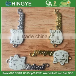 2015 New Arrive Cat Head Shape With Silver Glitter Finishing Sew-on Badges --- BG1503 thumbnail-1