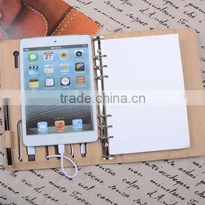 Multi-color Leather Diary With Usb Stick,ring Binder Notebook Power Bank Quality Choice thumbnail-3