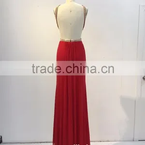 Luxury Elegant Backless Red Long Chaozhou Evening Dress thumbnail-4