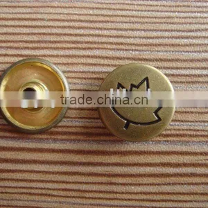 12mm Leaf-cutting Metal Snap Button With Custom Logo thumbnail-1