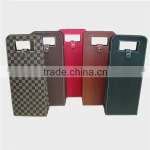 Cheap Single Bottle Gift Wine Bag With Velvet Leather Wine Boxes thumbnail-3