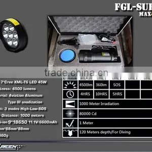 4500lumen Rechargeable 7 Xml T6 Led Diving Flashlight thumbnail-3